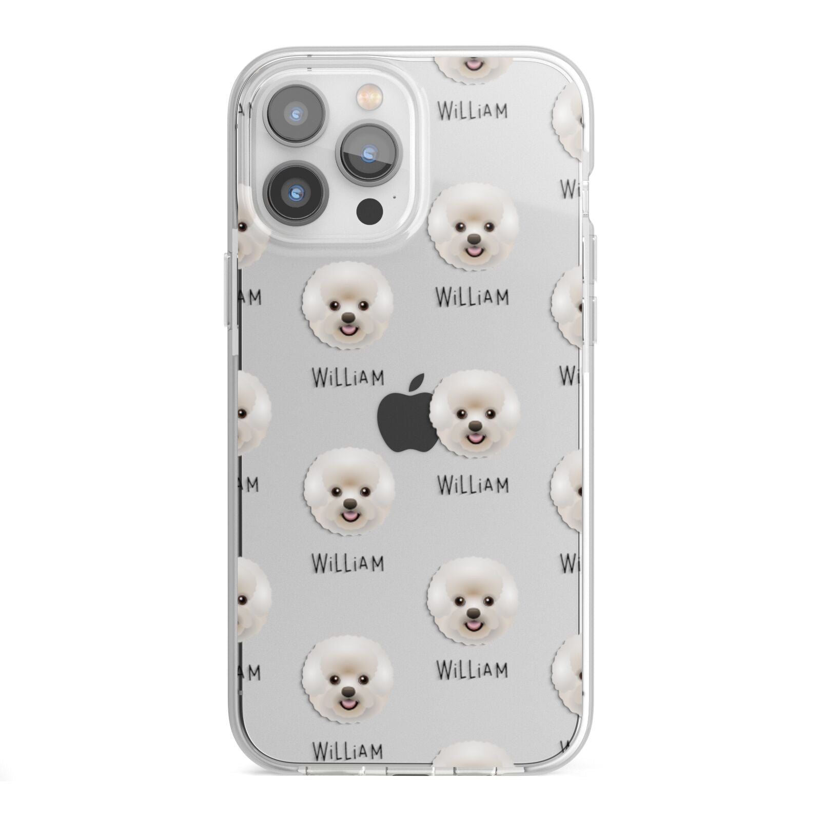 Bichon Frise Icon with Name iPhone 13 Pro Max TPU Impact Case with White Edges