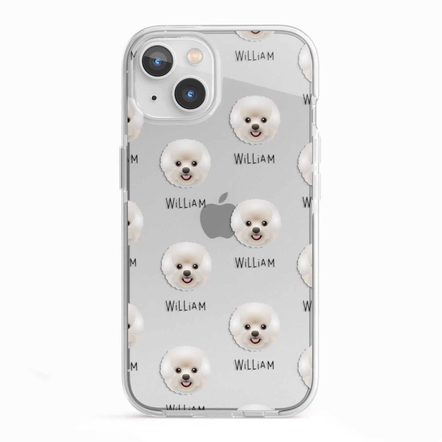 Bichon Frise Icon with Name iPhone 13 TPU Impact Case with White Edges