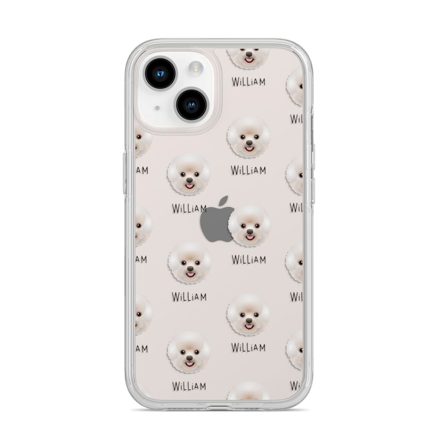 Bichon Frise Icon with Name iPhone 14 Clear Tough Case Starlight