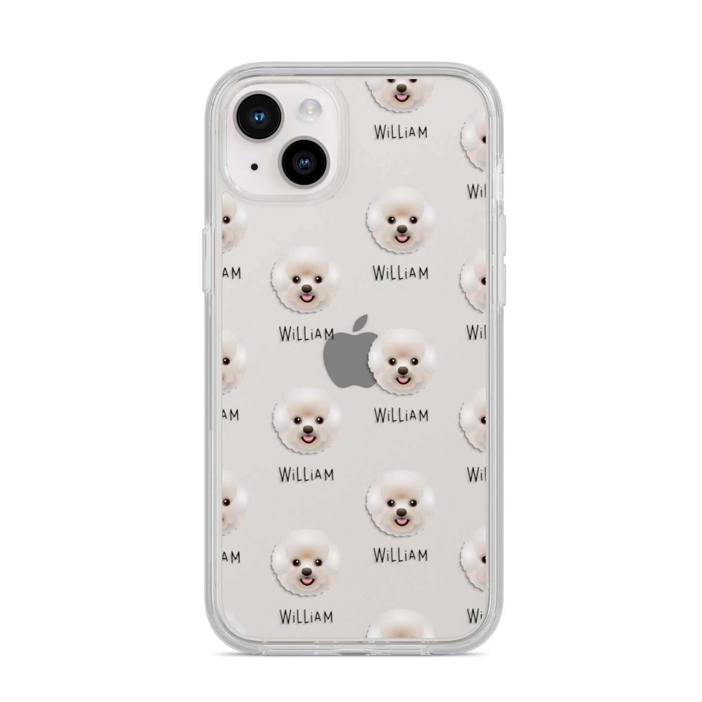 Bichon Frise Icon with Name iPhone 14 Plus Clear Tough Case Starlight