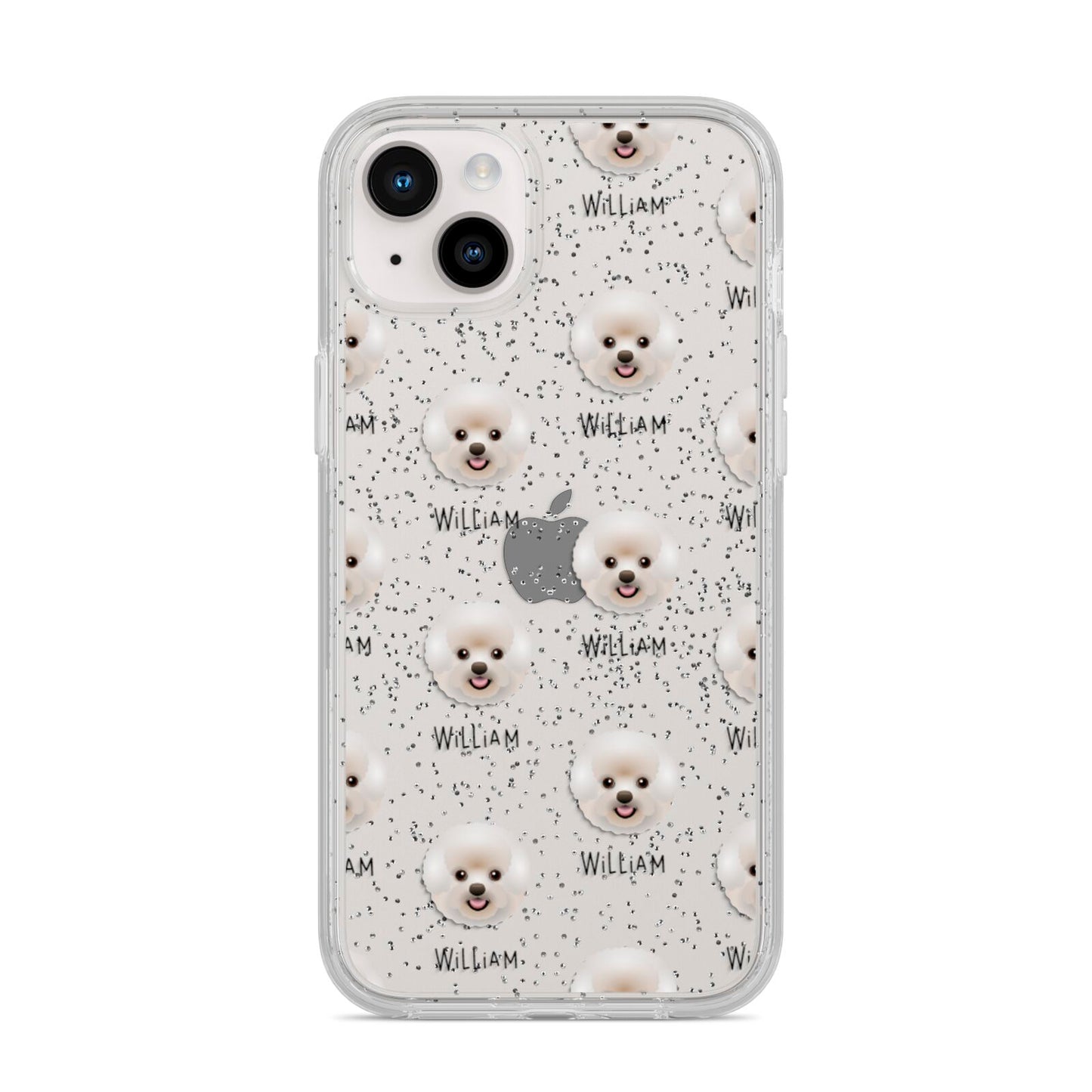 Bichon Frise Icon with Name iPhone 14 Plus Glitter Tough Case Starlight