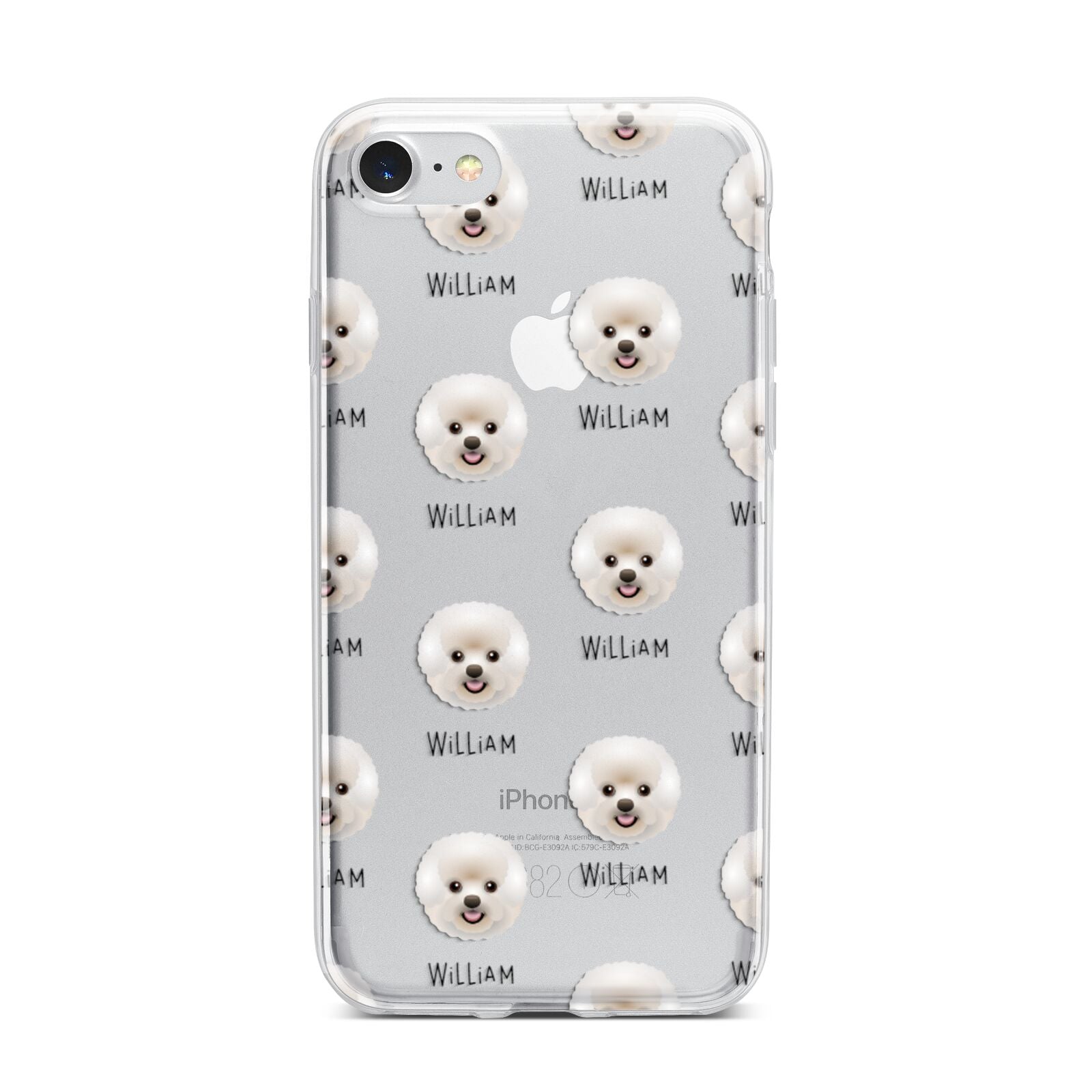 Bichon Frise Icon with Name iPhone 7 Bumper Case on Silver iPhone