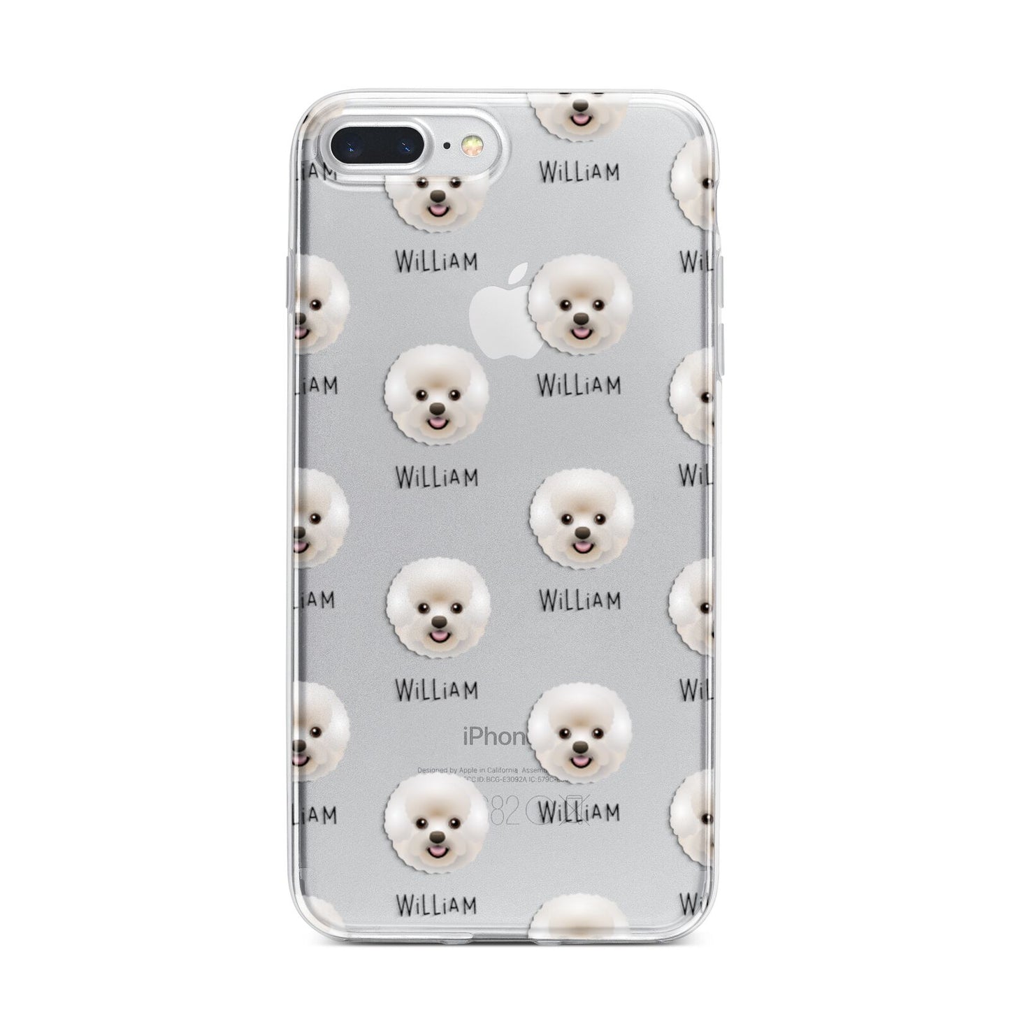 Bichon Frise Icon with Name iPhone 7 Plus Bumper Case on Silver iPhone