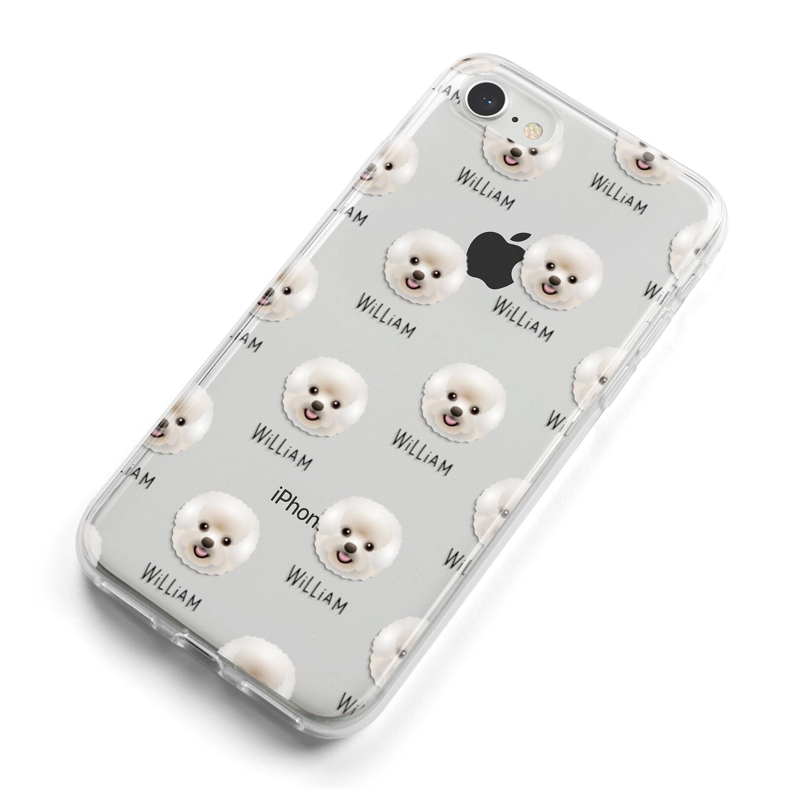 Bichon Frise Icon with Name iPhone 8 Bumper Case on Silver iPhone Alternative Image