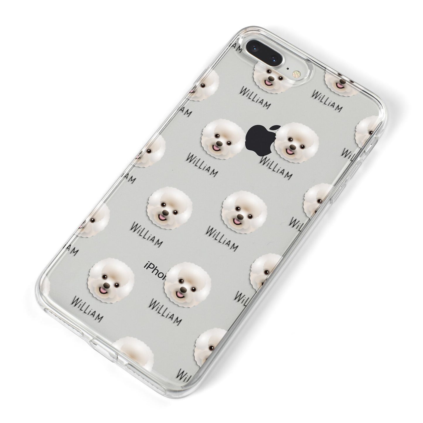 Bichon Frise Icon with Name iPhone 8 Plus Bumper Case on Silver iPhone Alternative Image