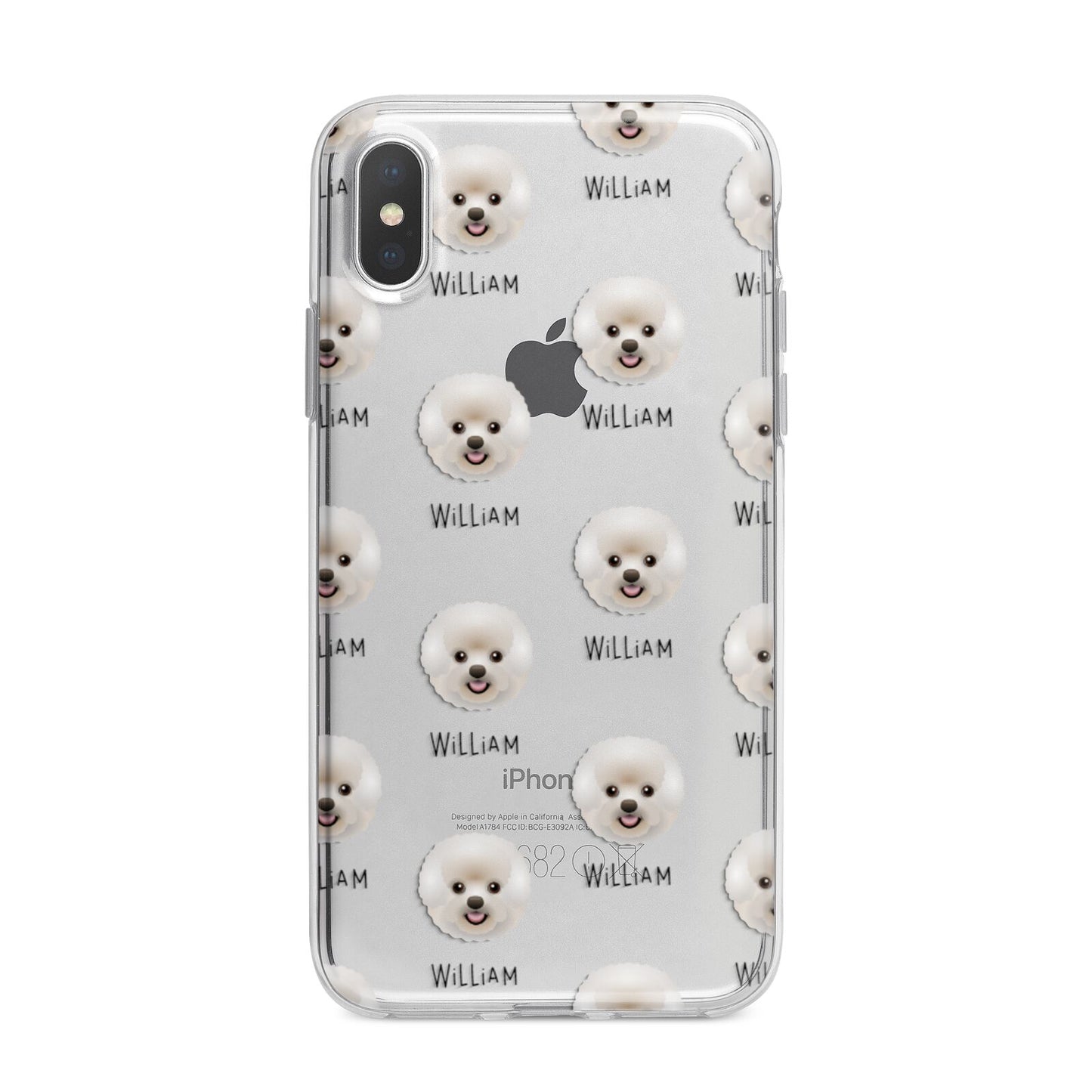 Bichon Frise Icon with Name iPhone X Bumper Case on Silver iPhone Alternative Image 1