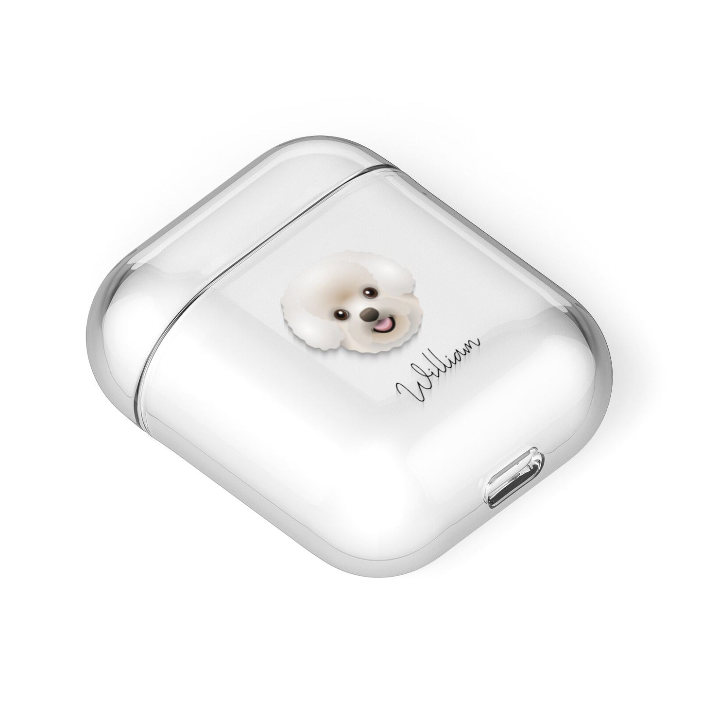 Bichon Frise Personalised AirPods Case Laid Flat