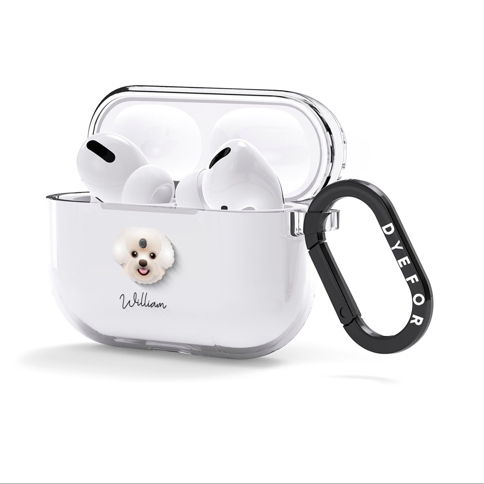 Bichon Frise Personalised AirPods Clear Case 3rd Gen Side Image