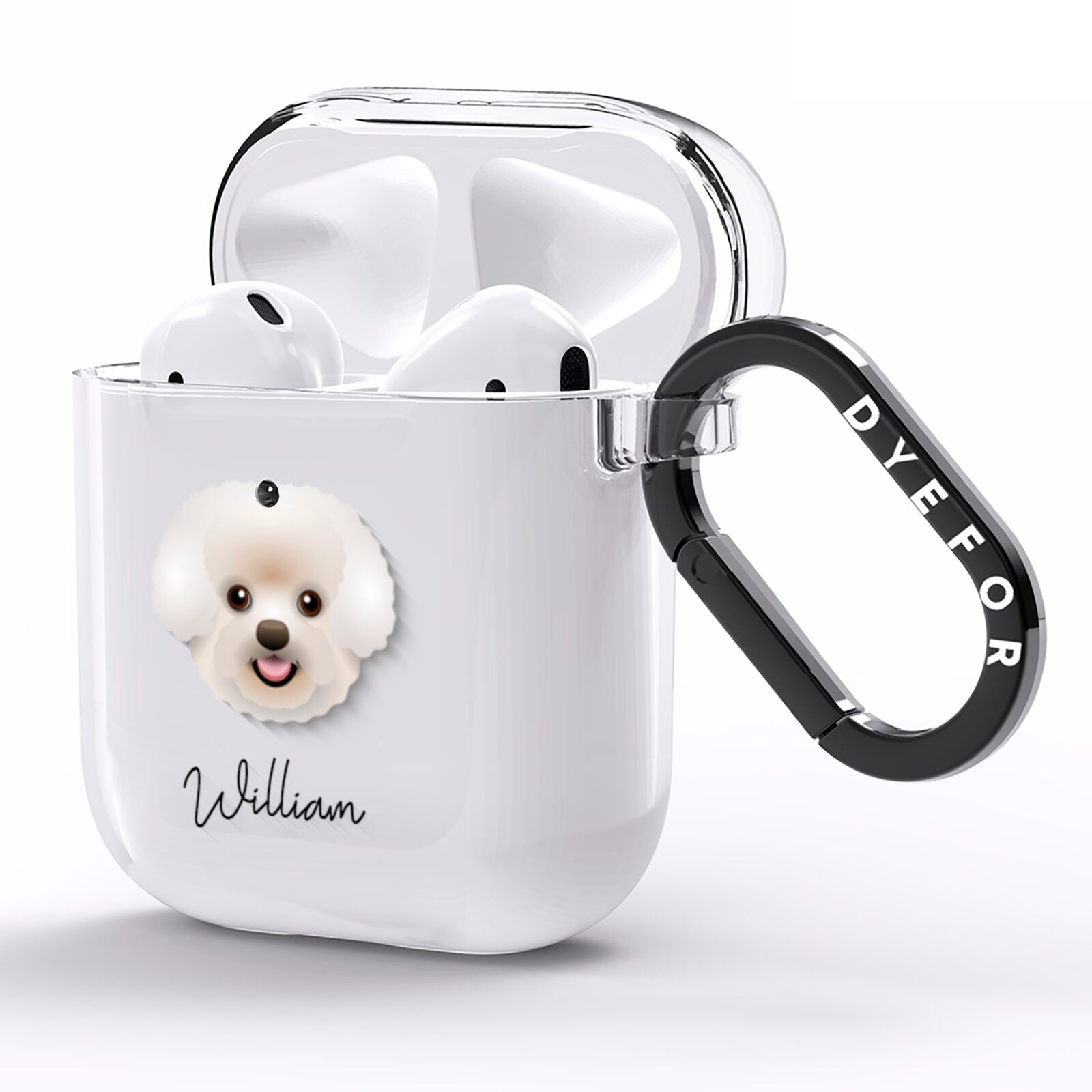 Bichon Frise Personalised AirPods Clear Case Side Image