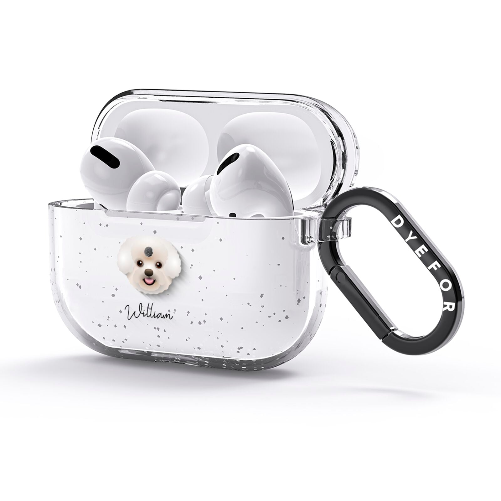 Bichon Frise Personalised AirPods Glitter Case 3rd Gen Side Image