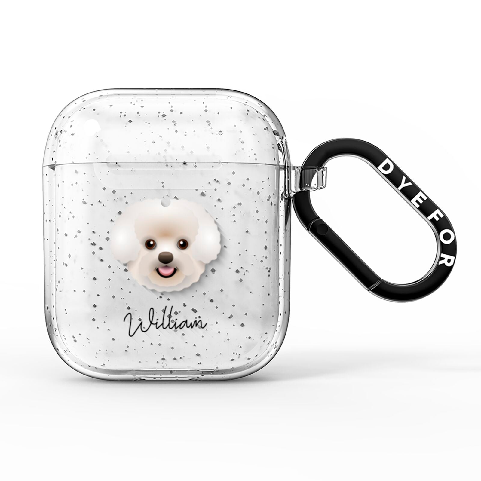 Bichon Frise Personalised AirPods Glitter Case