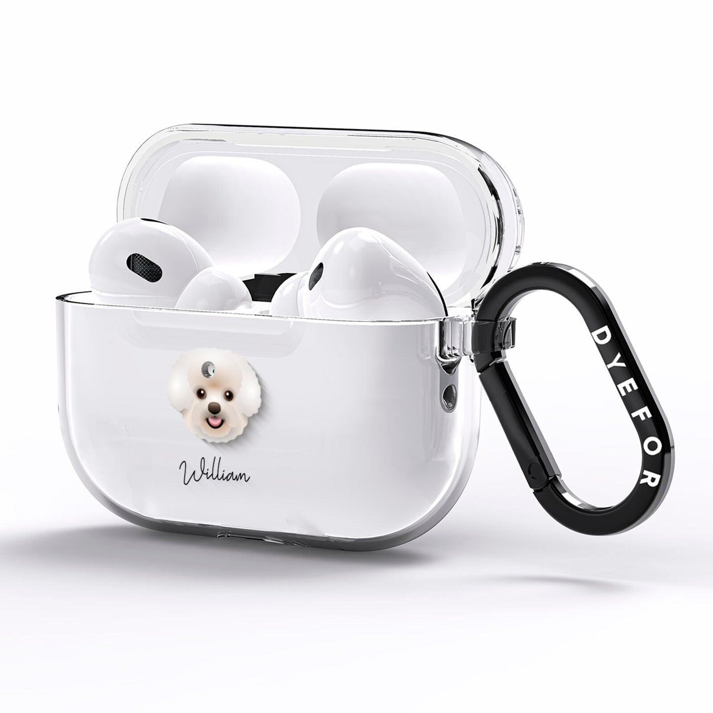 Bichon Frise Personalised AirPods Pro Clear Case Side Image