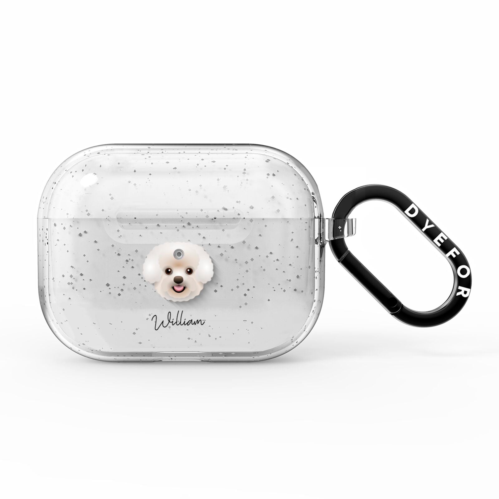 Bichon Frise Personalised AirPods Pro Glitter Case