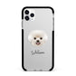 Bichon Frise Personalised Apple iPhone 11 Pro Max in Silver with Black Impact Case