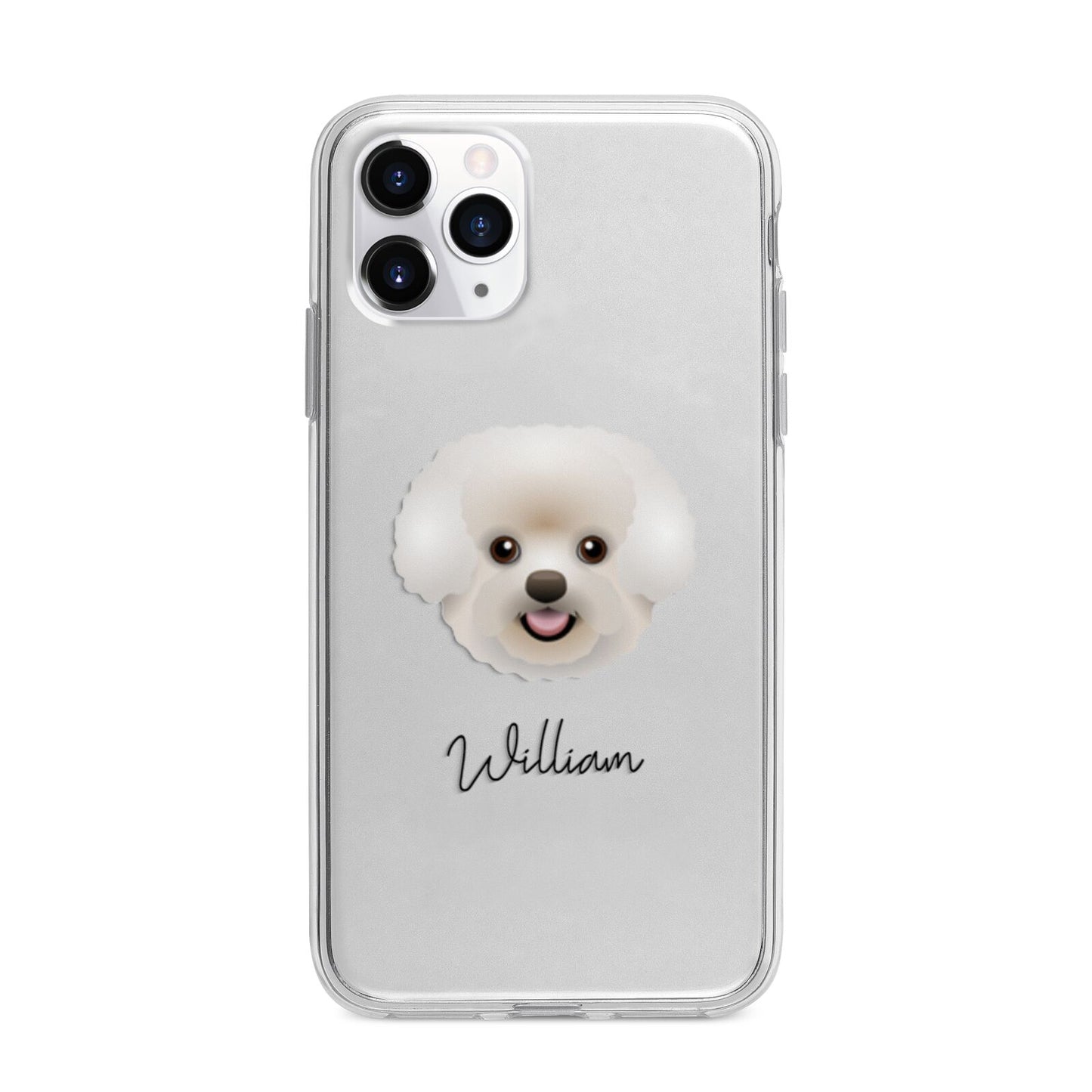 Bichon Frise Personalised Apple iPhone 11 Pro Max in Silver with Bumper Case