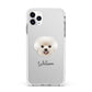 Bichon Frise Personalised Apple iPhone 11 Pro Max in Silver with White Impact Case