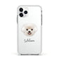 Bichon Frise Personalised Apple iPhone 11 Pro in Silver with White Impact Case