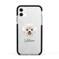 Bichon Frise Personalised Apple iPhone 11 in White with Black Impact Case