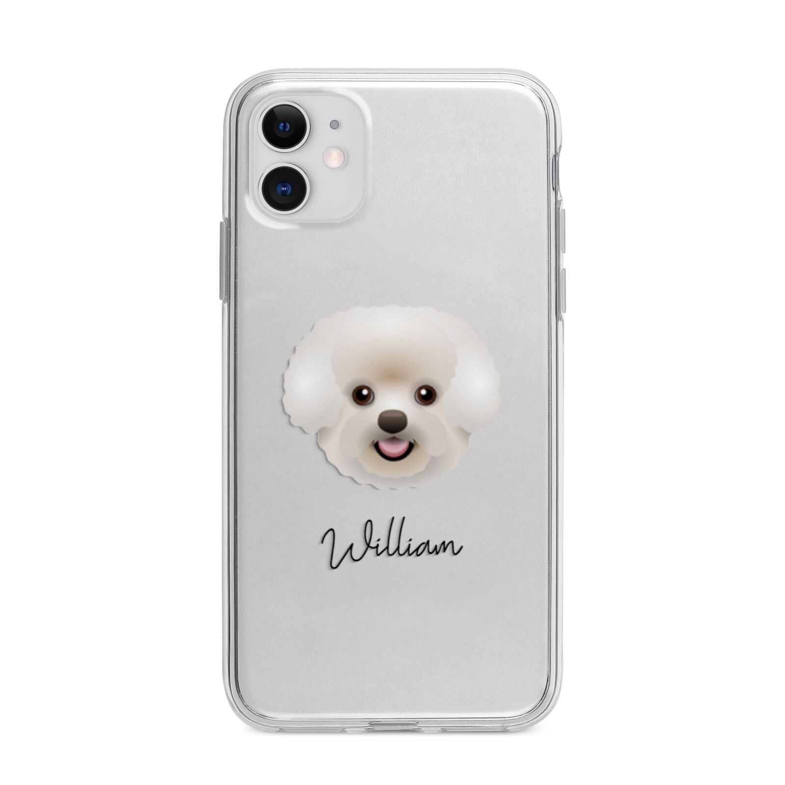 Bichon Frise Personalised Apple iPhone 11 in White with Bumper Case