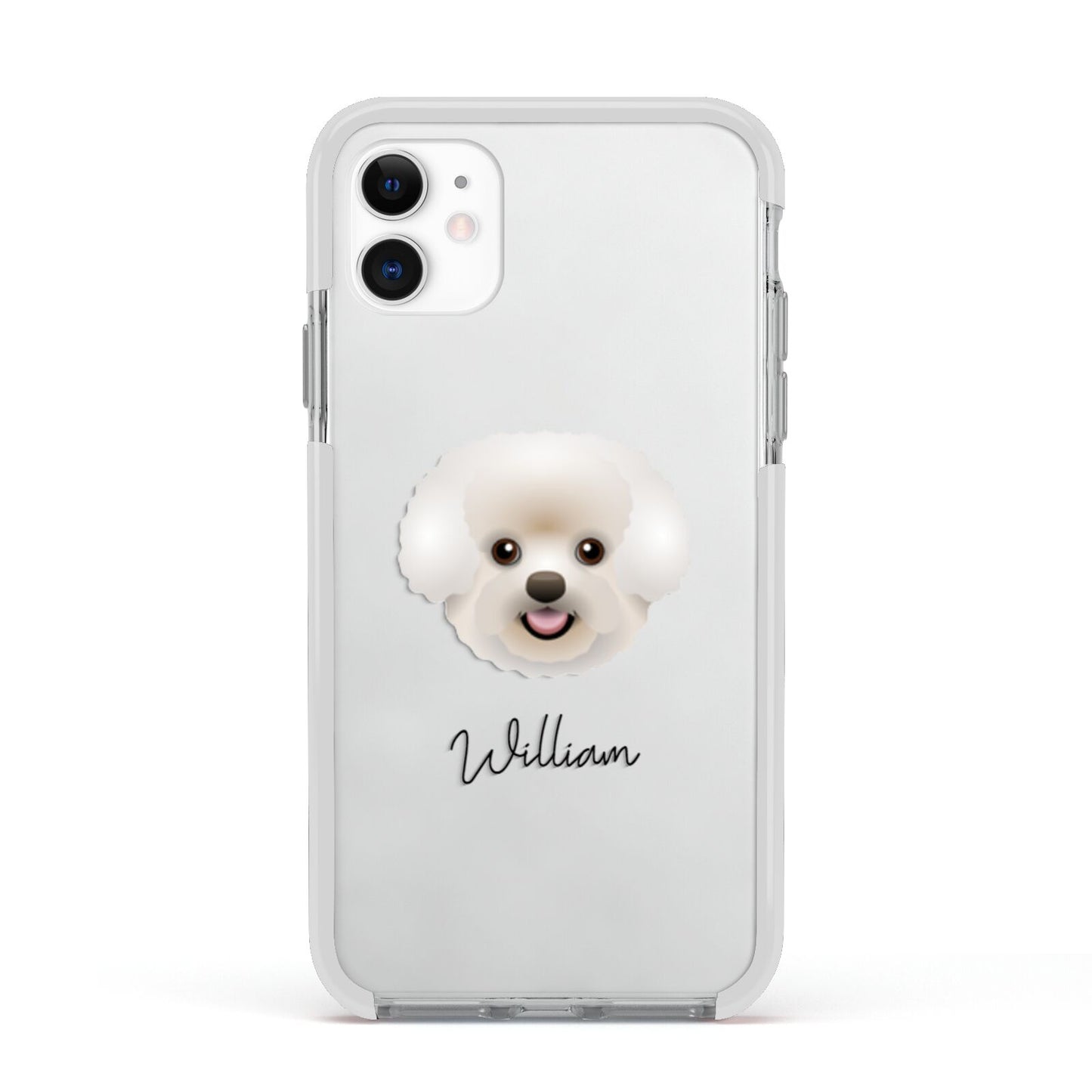Bichon Frise Personalised Apple iPhone 11 in White with White Impact Case