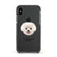 Bichon Frise Personalised Apple iPhone Xs Impact Case Black Edge on Black Phone