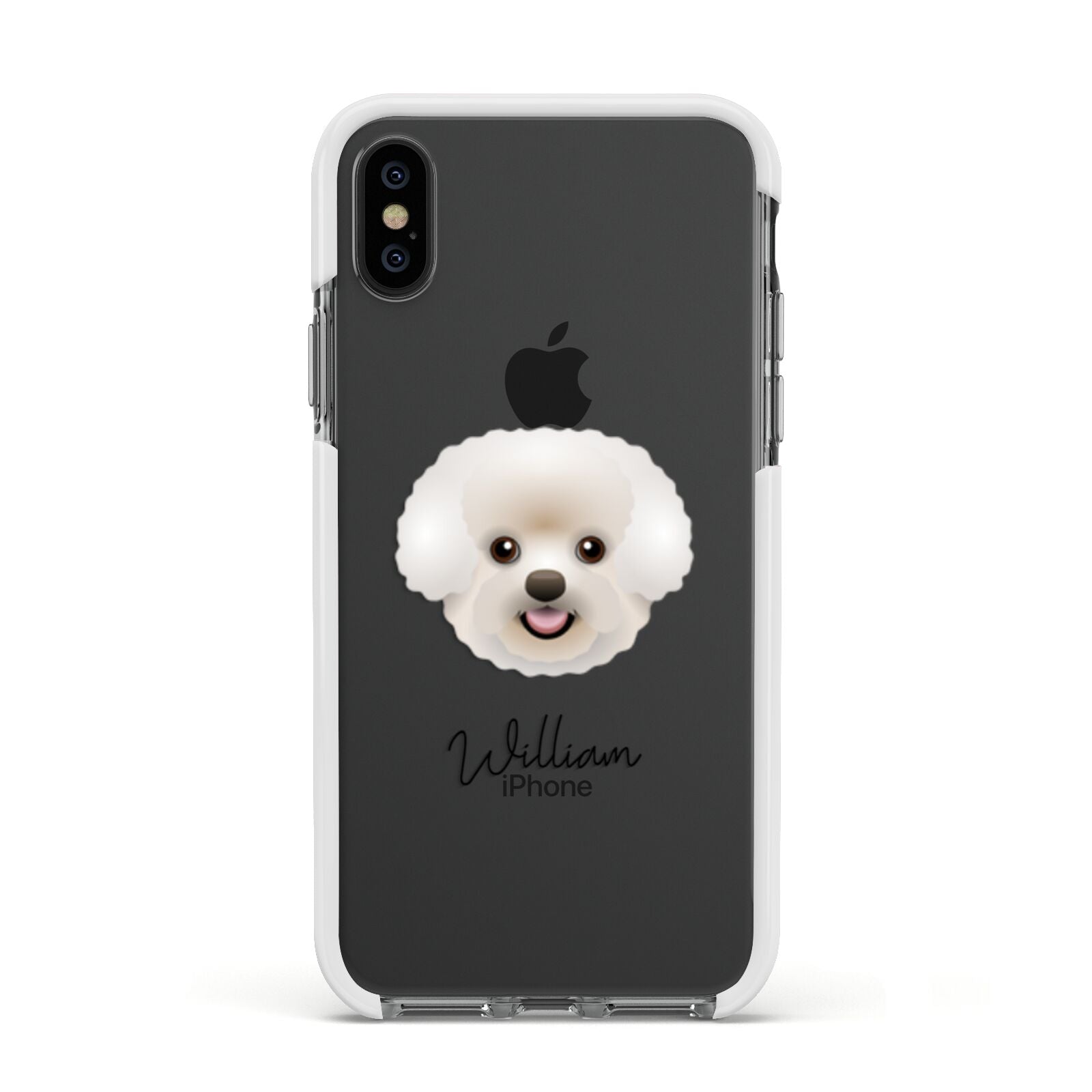 Bichon Frise Personalised Apple iPhone Xs Impact Case White Edge on Black Phone