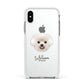 Bichon Frise Personalised Apple iPhone Xs Impact Case White Edge on Silver Phone