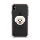 Bichon Frise Personalised Apple iPhone Xs Max Impact Case Pink Edge on Black Phone