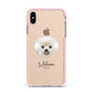 Bichon Frise Personalised Apple iPhone Xs Max Impact Case Pink Edge on Gold Phone