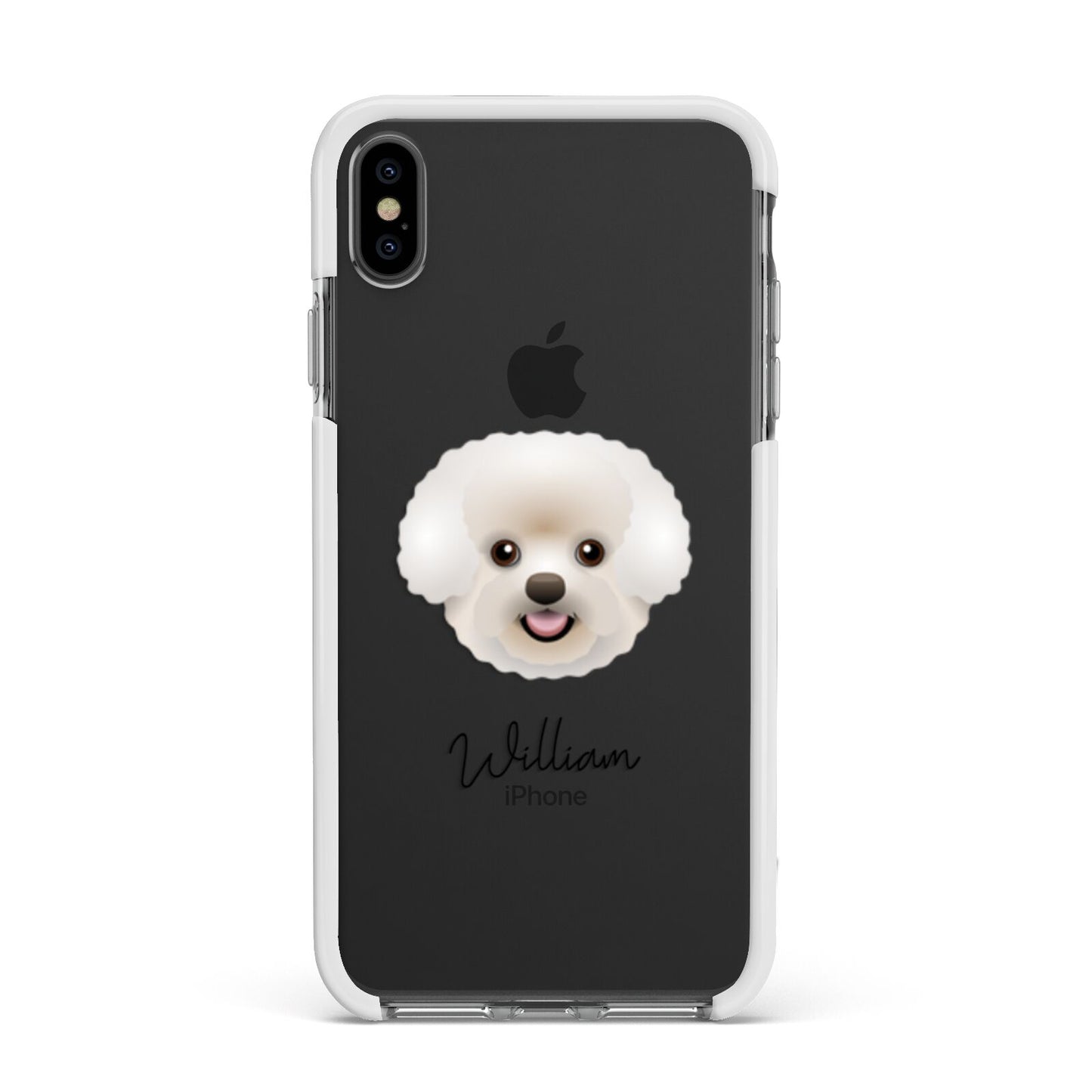 Bichon Frise Personalised Apple iPhone Xs Max Impact Case White Edge on Black Phone