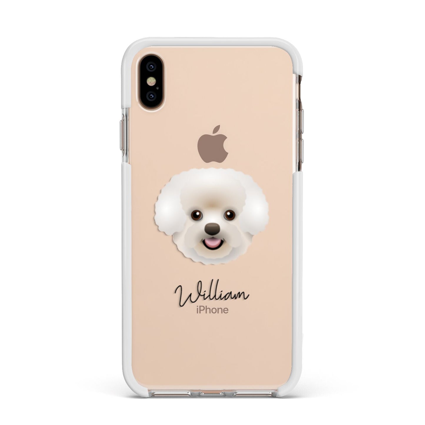 Bichon Frise Personalised Apple iPhone Xs Max Impact Case White Edge on Gold Phone