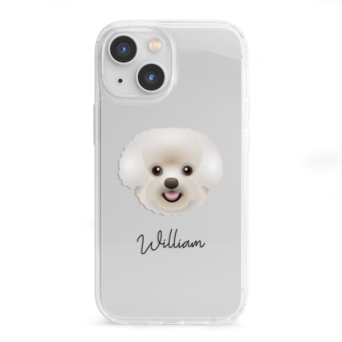 Bichon Frise Personalised iPhone 13 Mini Clear Bumper Case