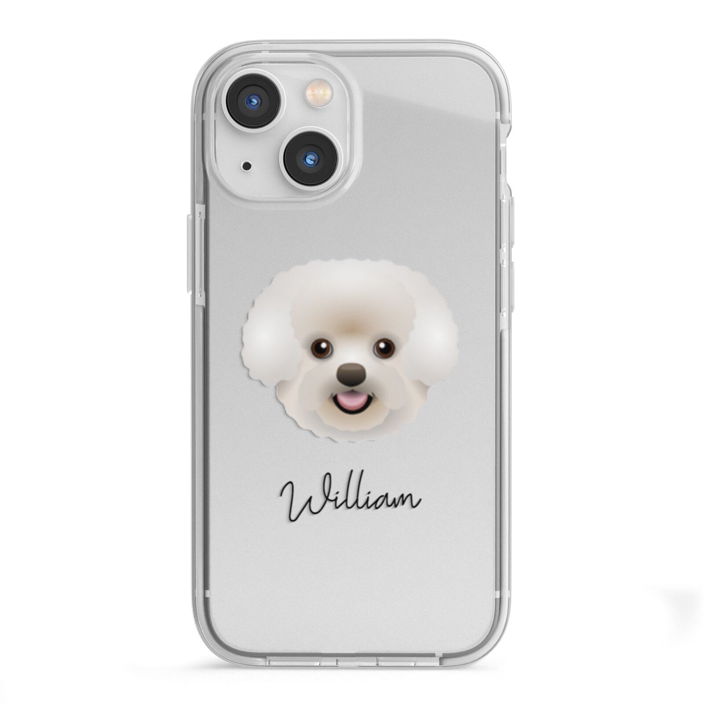 Bichon Frise Personalised iPhone 13 Mini TPU Impact Case with White Edges