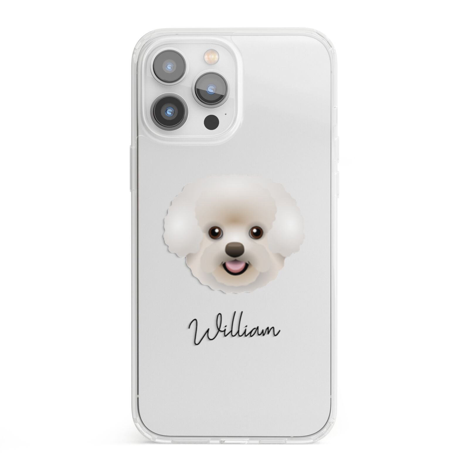 Bichon Frise Personalised iPhone 13 Pro Max Clear Bumper Case