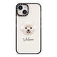 Bichon Frise Personalised iPhone 14 Black Impact Case on Silver phone