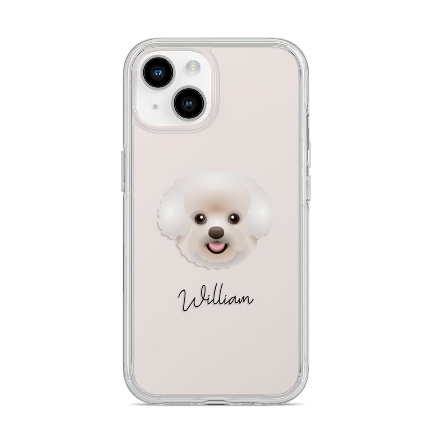 Bichon Frise Personalised iPhone 14 Clear Tough Case Starlight