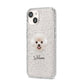 Bichon Frise Personalised iPhone 14 Glitter Tough Case Starlight Angled Image