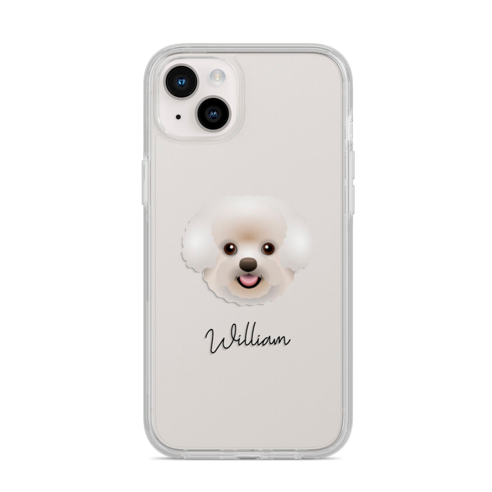 Bichon Frise Personalised iPhone 14 Plus Clear Tough Case Starlight