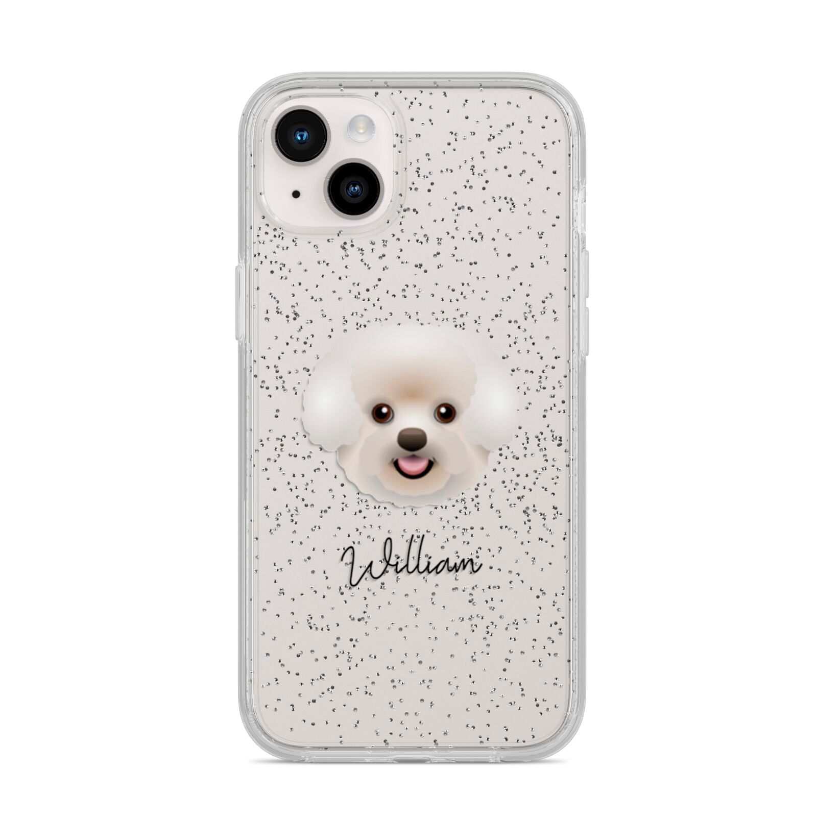 Bichon Frise Personalised iPhone 14 Plus Glitter Tough Case Starlight