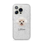 Bichon Frise Personalised iPhone 14 Pro Glitter Tough Case Silver