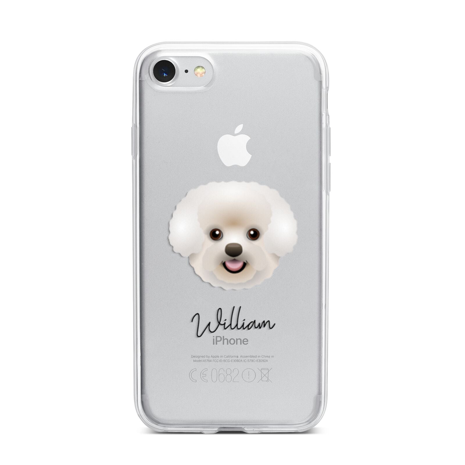 Bichon Frise Personalised iPhone 7 Bumper Case on Silver iPhone