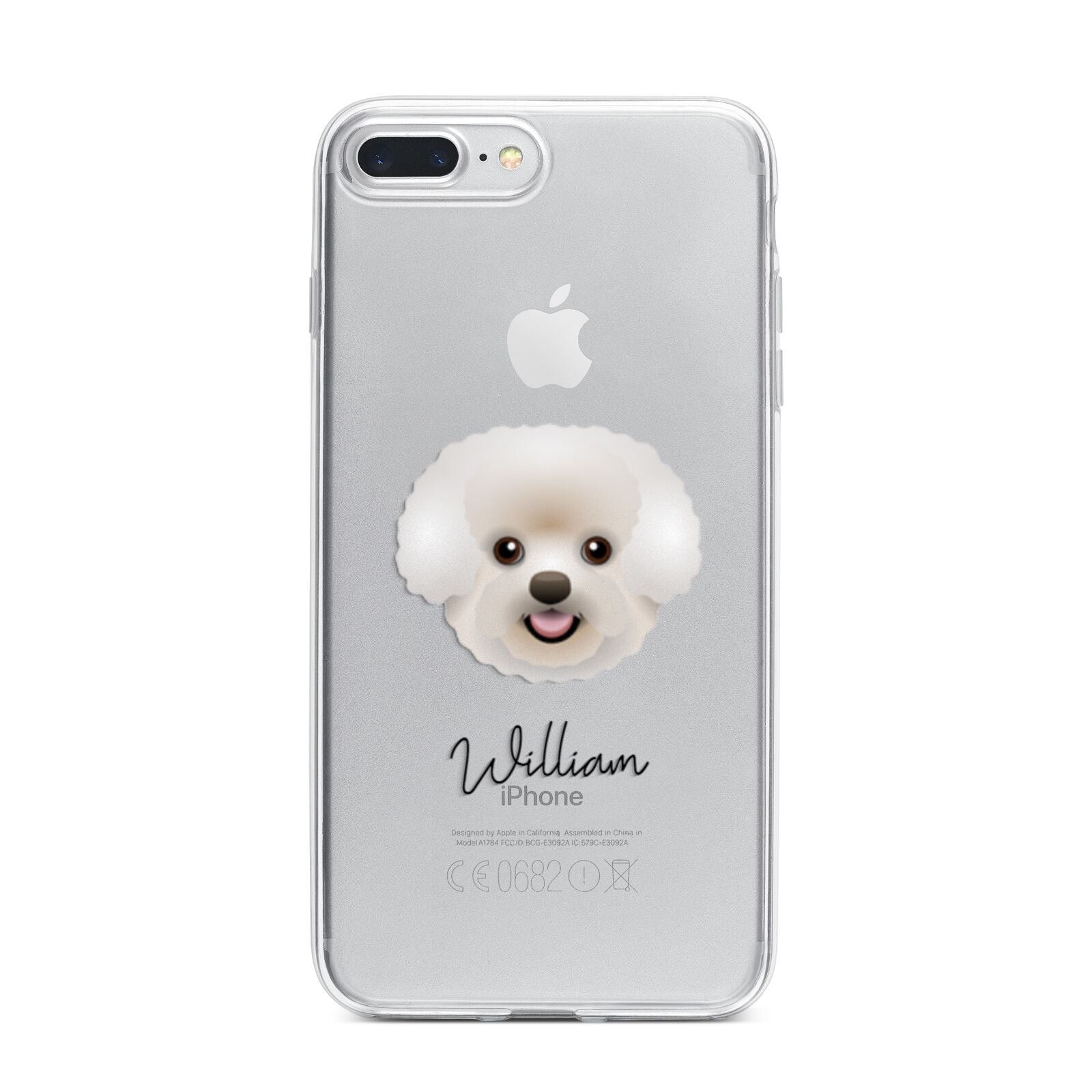 Bichon Frise Personalised iPhone 7 Plus Bumper Case on Silver iPhone