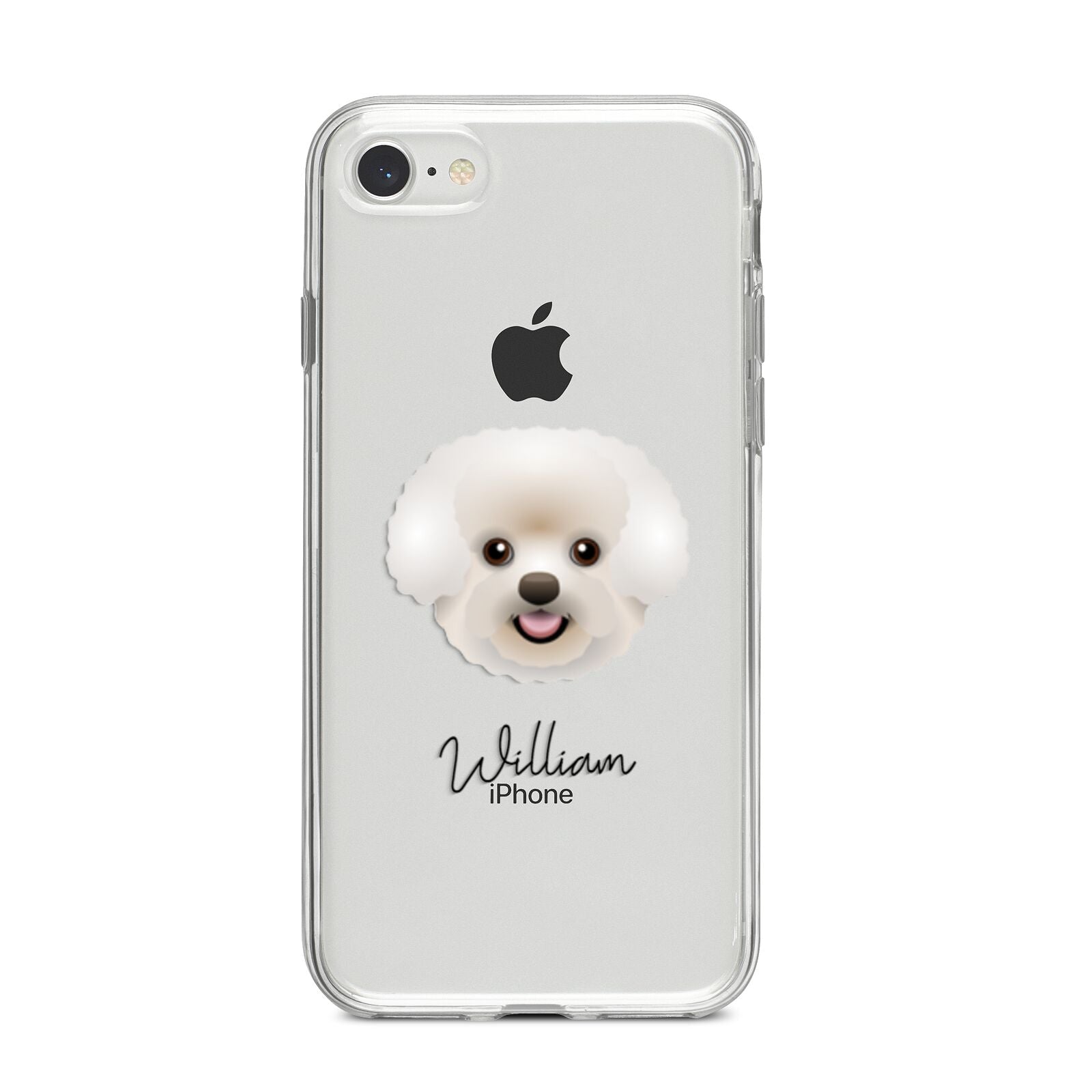 Bichon Frise Personalised iPhone 8 Bumper Case on Silver iPhone