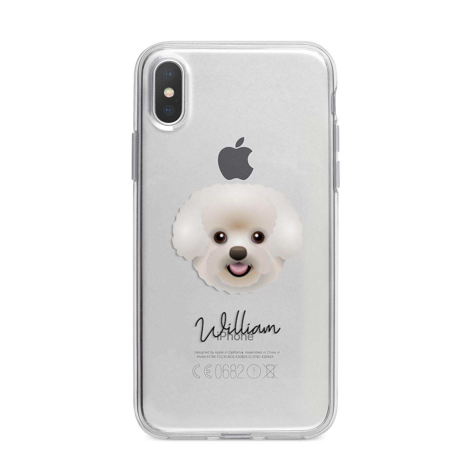Bichon Frise Personalised iPhone X Bumper Case on Silver iPhone Alternative Image 1