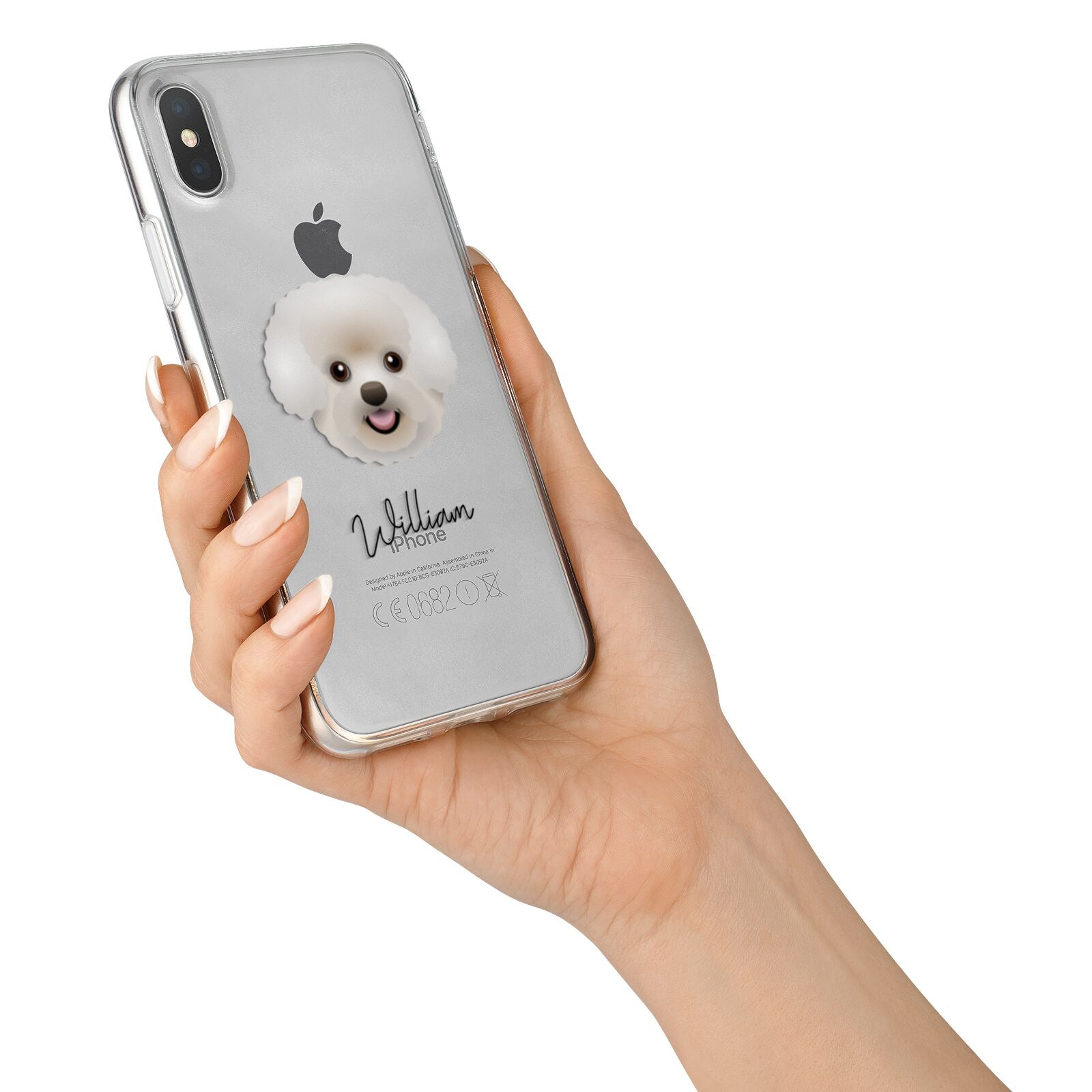 Bichon Frise Personalised iPhone X Bumper Case on Silver iPhone Alternative Image 2