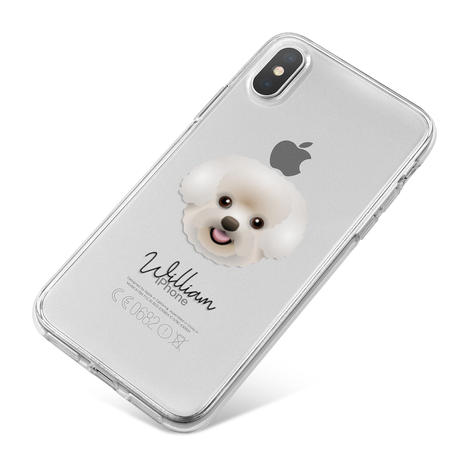 Bichon Frise Personalised iPhone X Bumper Case on Silver iPhone