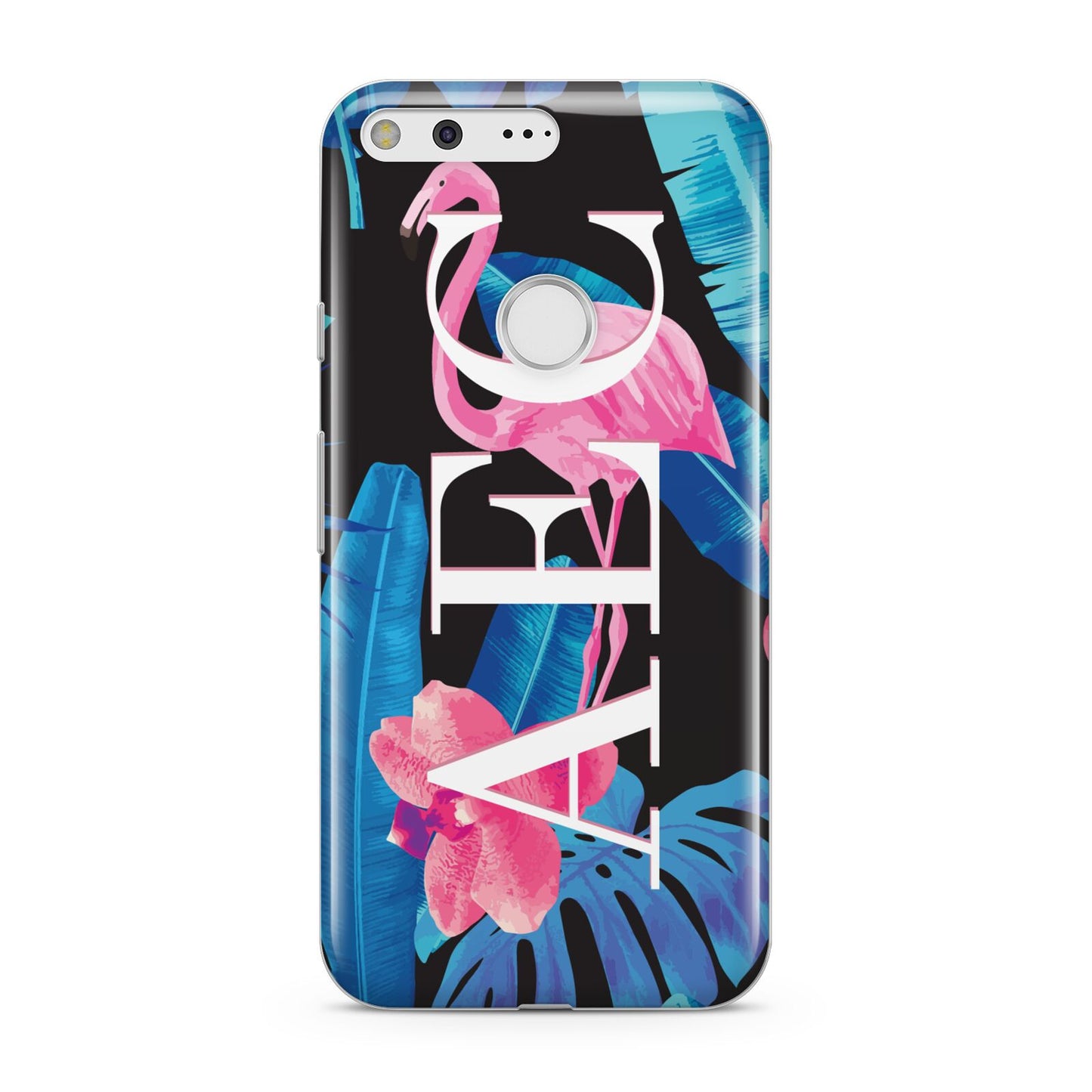 Black Blue Tropical Flamingo Google Pixel Case