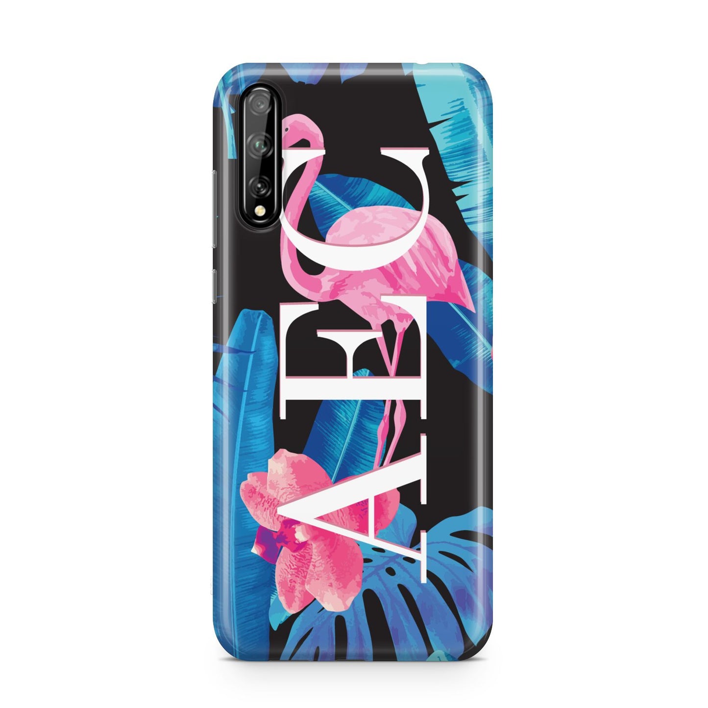 Black Blue Tropical Flamingo Huawei Enjoy 10s Phone Case