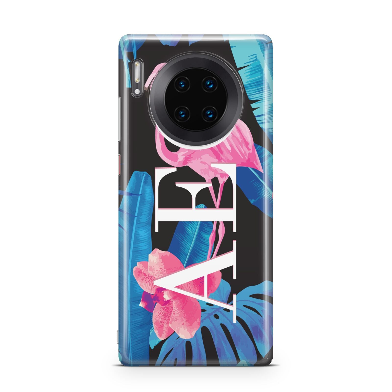 Black Blue Tropical Flamingo Huawei Mate 30 Pro Phone Case