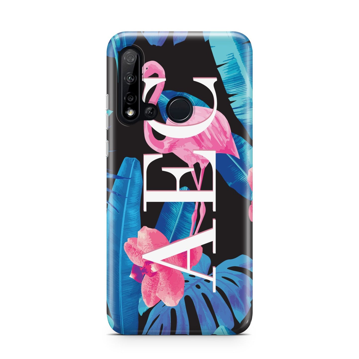 Black Blue Tropical Flamingo Huawei P20 Lite 5G Phone Case
